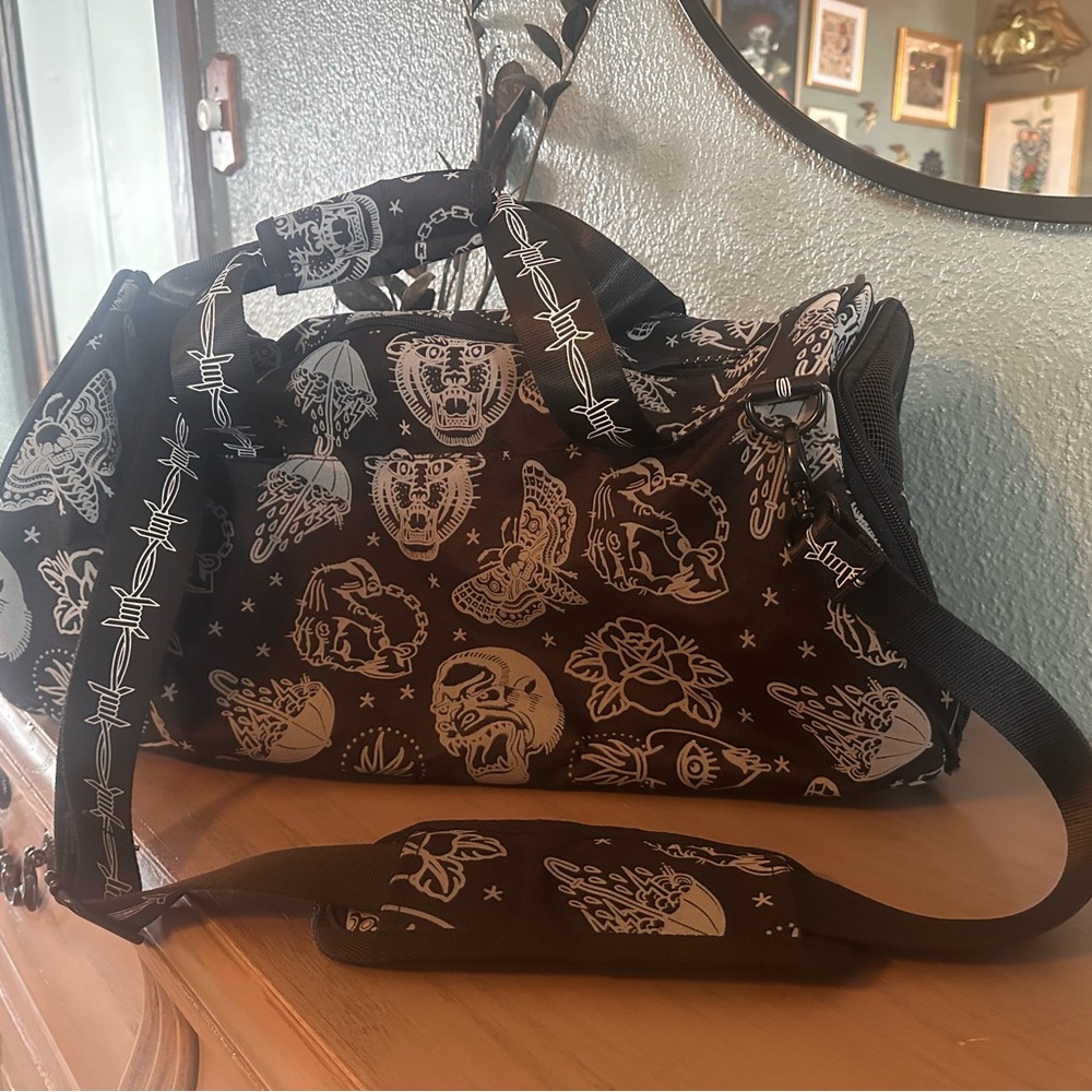 Bad Monday Reflective Tattoo print Duffell bag